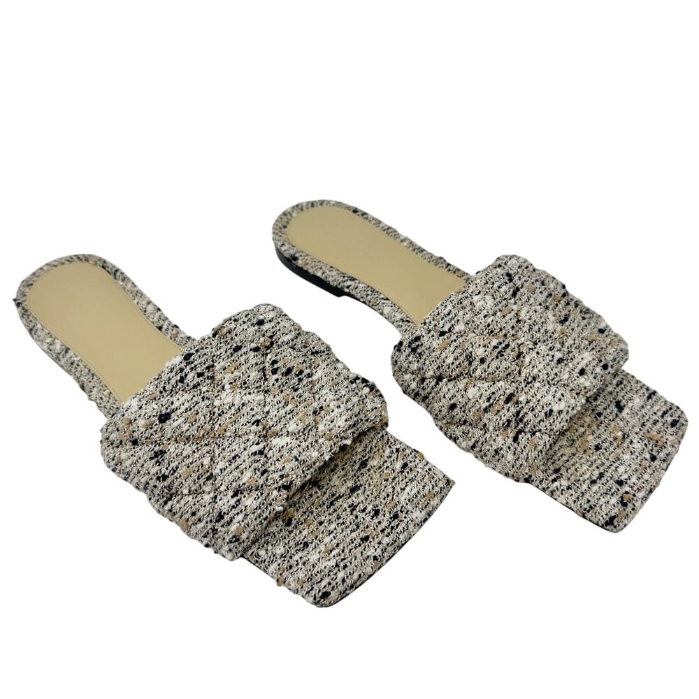 Bottega Veneta Lido Padded Flat Sandal Terrazzo Cotton EU 40 US 10